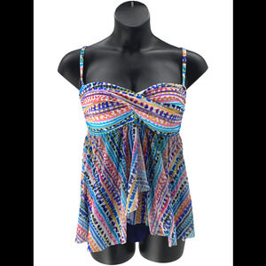 Profile by Gottex Spritz Bandeau Flyaway One Piece Multi - Regular
